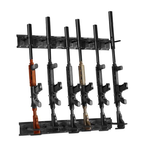 VEVOR Râtelier armes vertical 6 emplacements, métal, charge 81,6 kg. Support mural fusils. - Image 1
