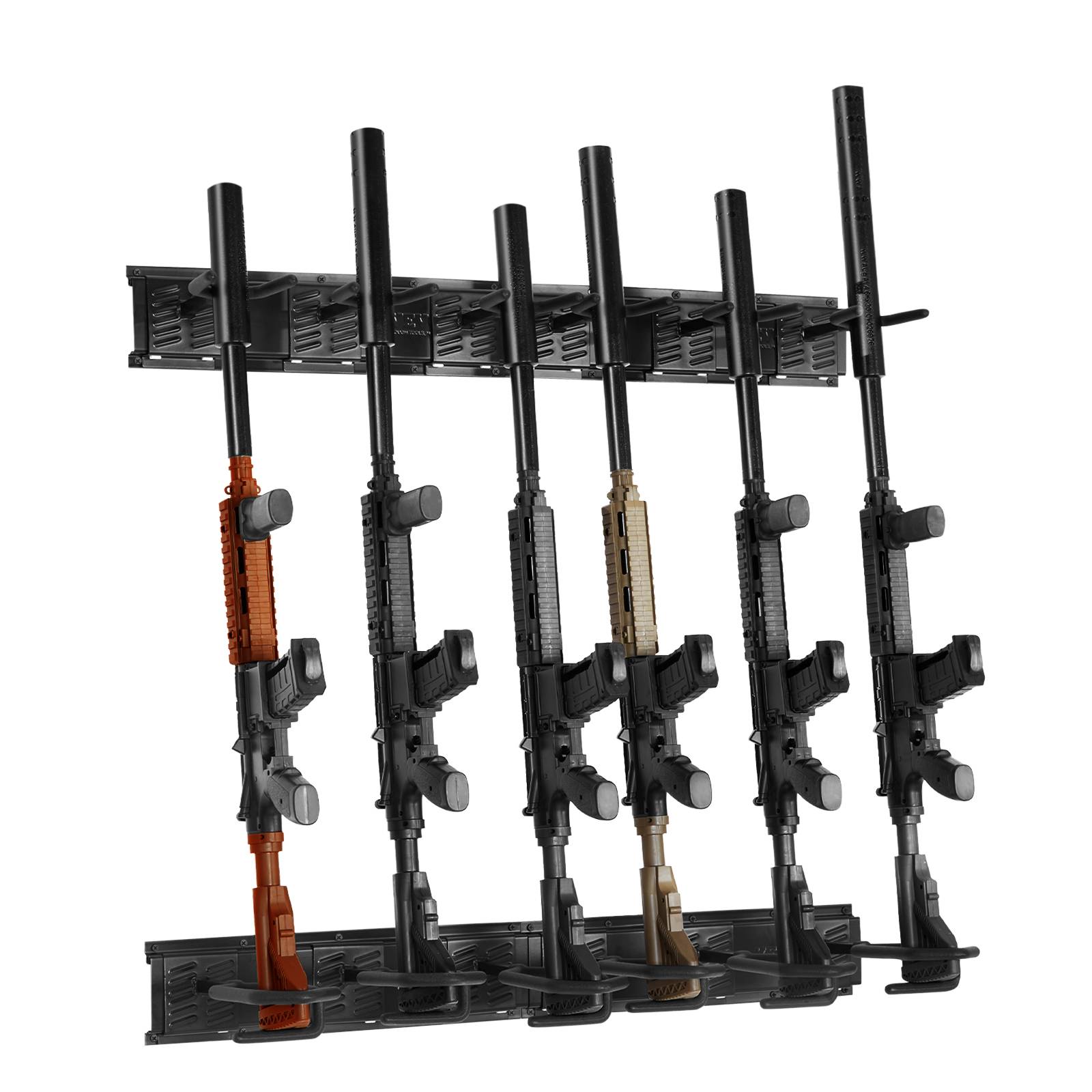 VEVOR Râtelier armes vertical 6 emplacements, métal, charge 81,6 kg. Support mural fusils. - Image 1