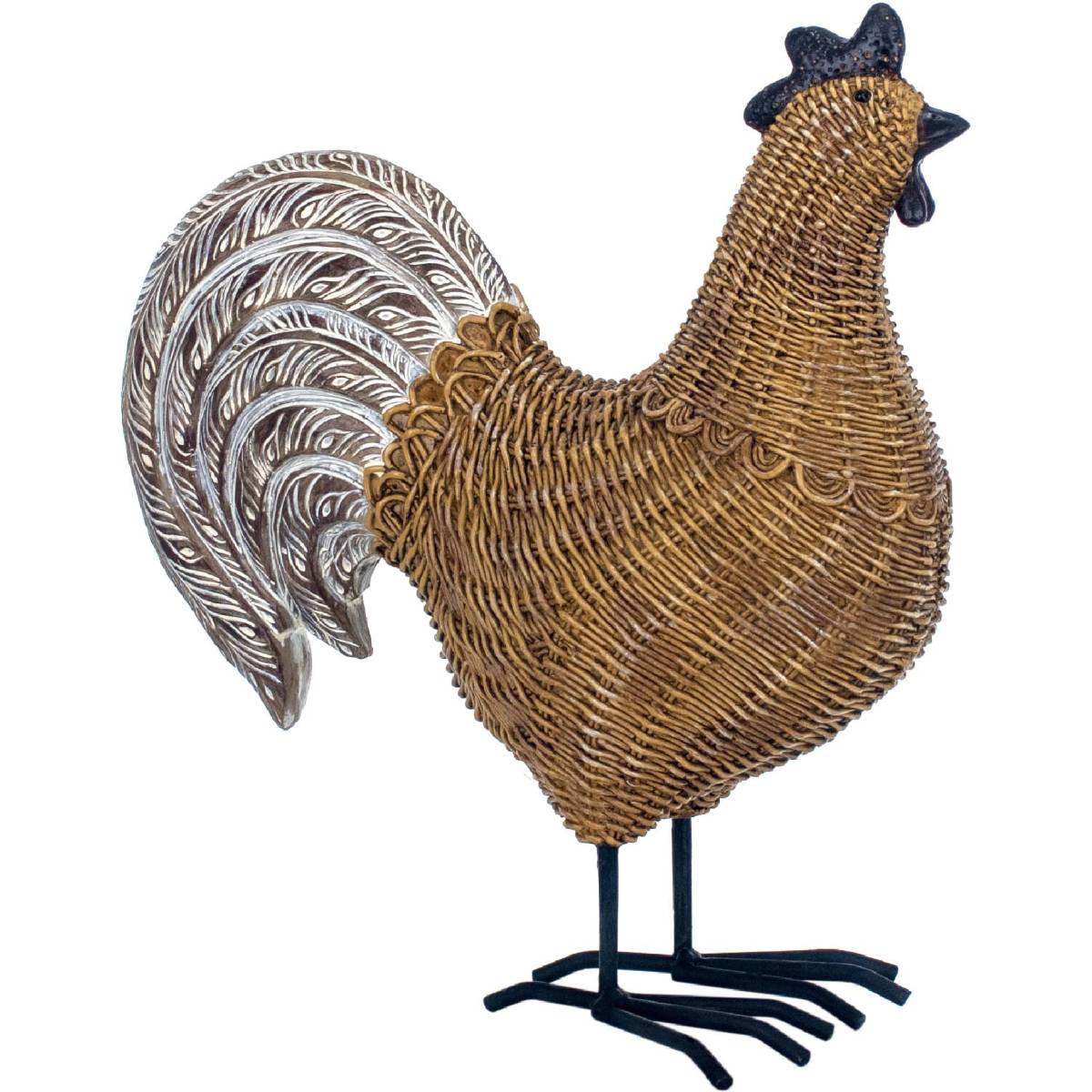 Origen - Coq décoratif en résine et résine tressée - Imagen 1