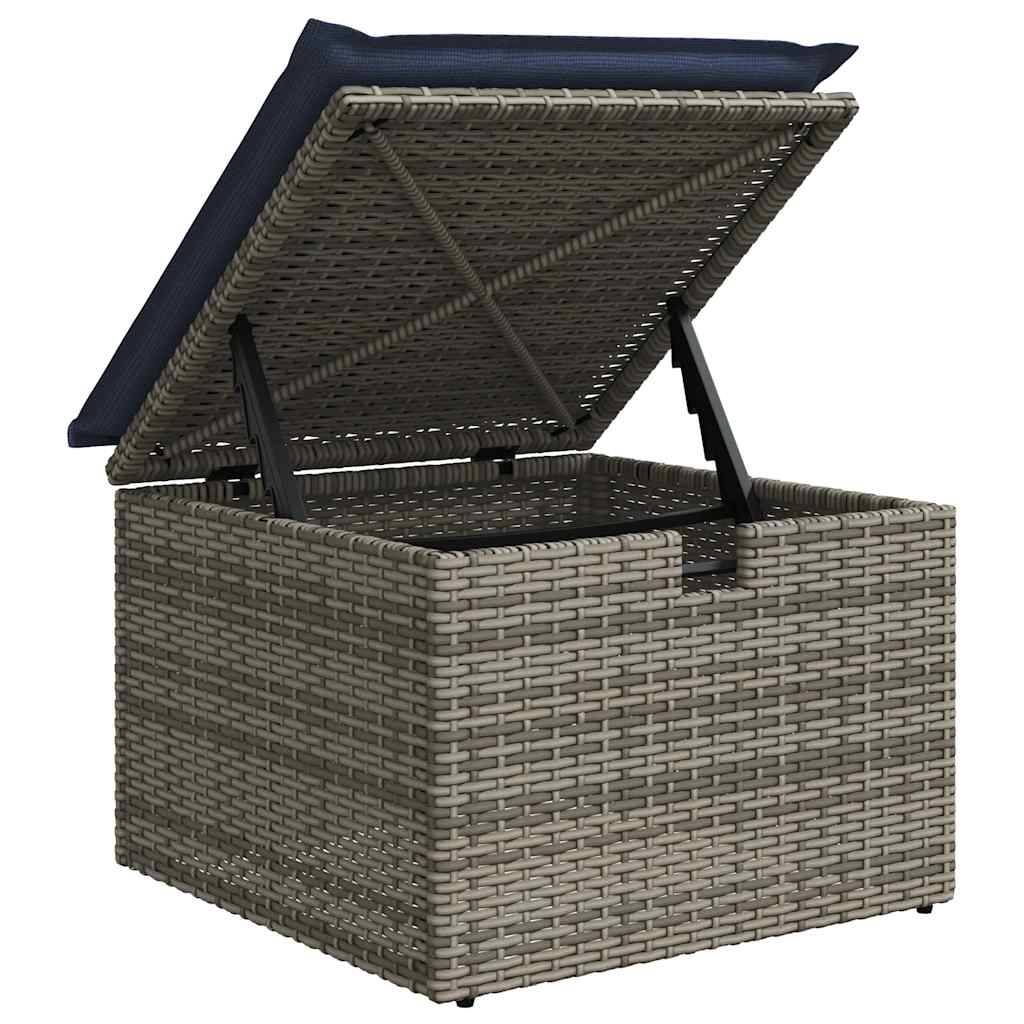 ComfortXL - Set 2 Tabourets Rangement Résine Tressée Modulable avec Coussins pour Salon de Jardin Gris – ComfortXL Outdoor Living - Image 5