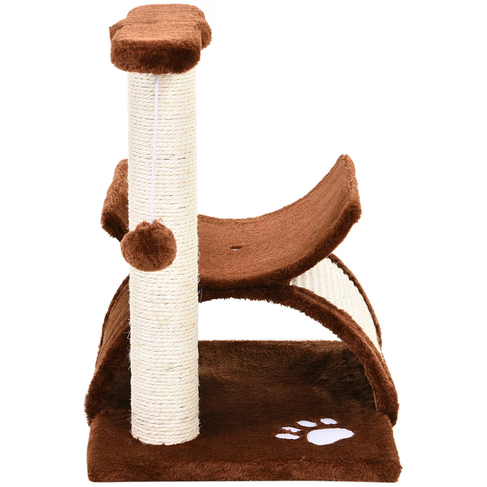 Petit Arbre à Chat Tunnel Bois pour Petits Chats Grimper Jouer 43cm Marron - ComfortXL Outdoor Living - Image 9
