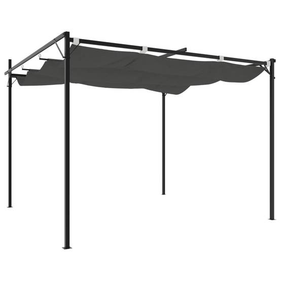 Maison Chic - Pergola - Tonnelle de jardin avec toit rétractable anthracite 295x292x230 cm - Image 5