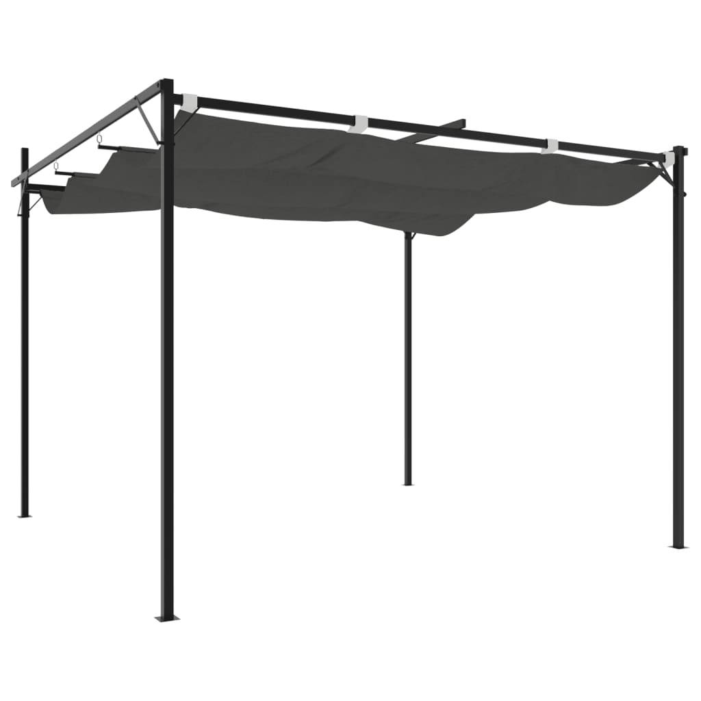 Maison Chic - Pergola - Tonnelle de jardin avec toit rétractable anthracite 295x292x230 cm - Image 5