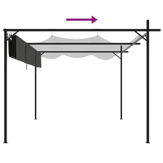Maison Chic - Pergola - Tonnelle de jardin avec toit rétractable anthracite 295x292x230 cm - Image 6