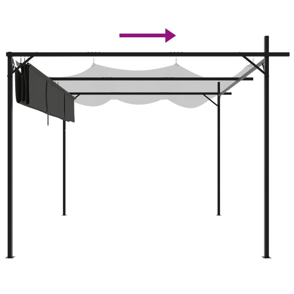 Maison Chic - Pergola - Tonnelle de jardin avec toit rétractable anthracite 295x292x230 cm - Image 6