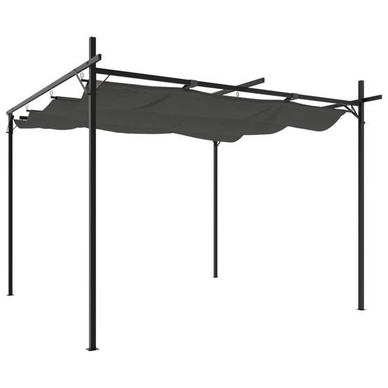 Maison Chic - Pergola - Tonnelle de jardin avec toit rétractable anthracite 295x292x230 cm - Image 1