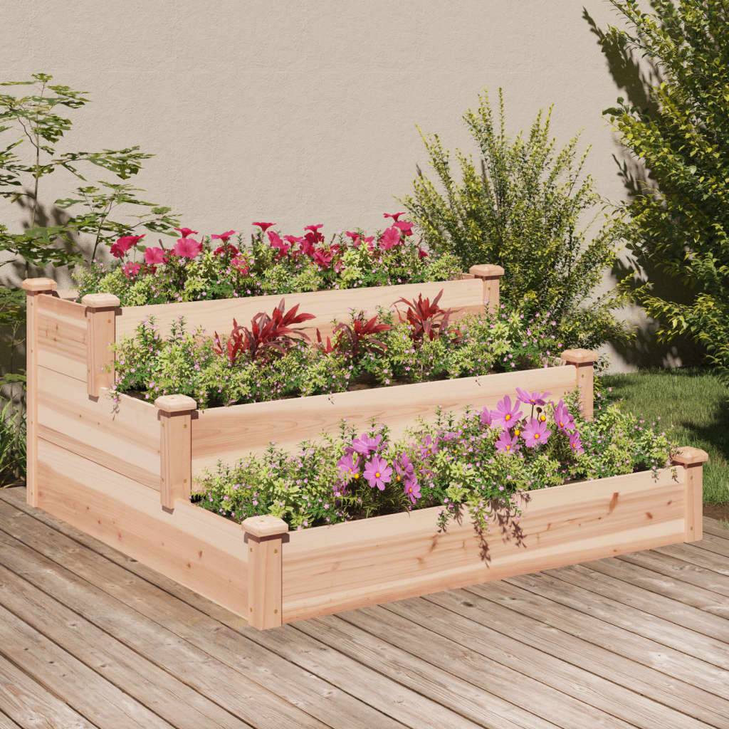 ComfortXL - Carré potager à étages en bois de sapin pour cultures variées 120x120x56 cm – ComfortXL Outdoor Living