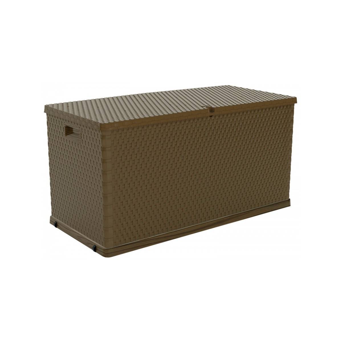 Coffre de jardin en résine 420 Litres Marron Effet ROTIN 120 x 57 x 63 cm TOOMAX - Imagen 1