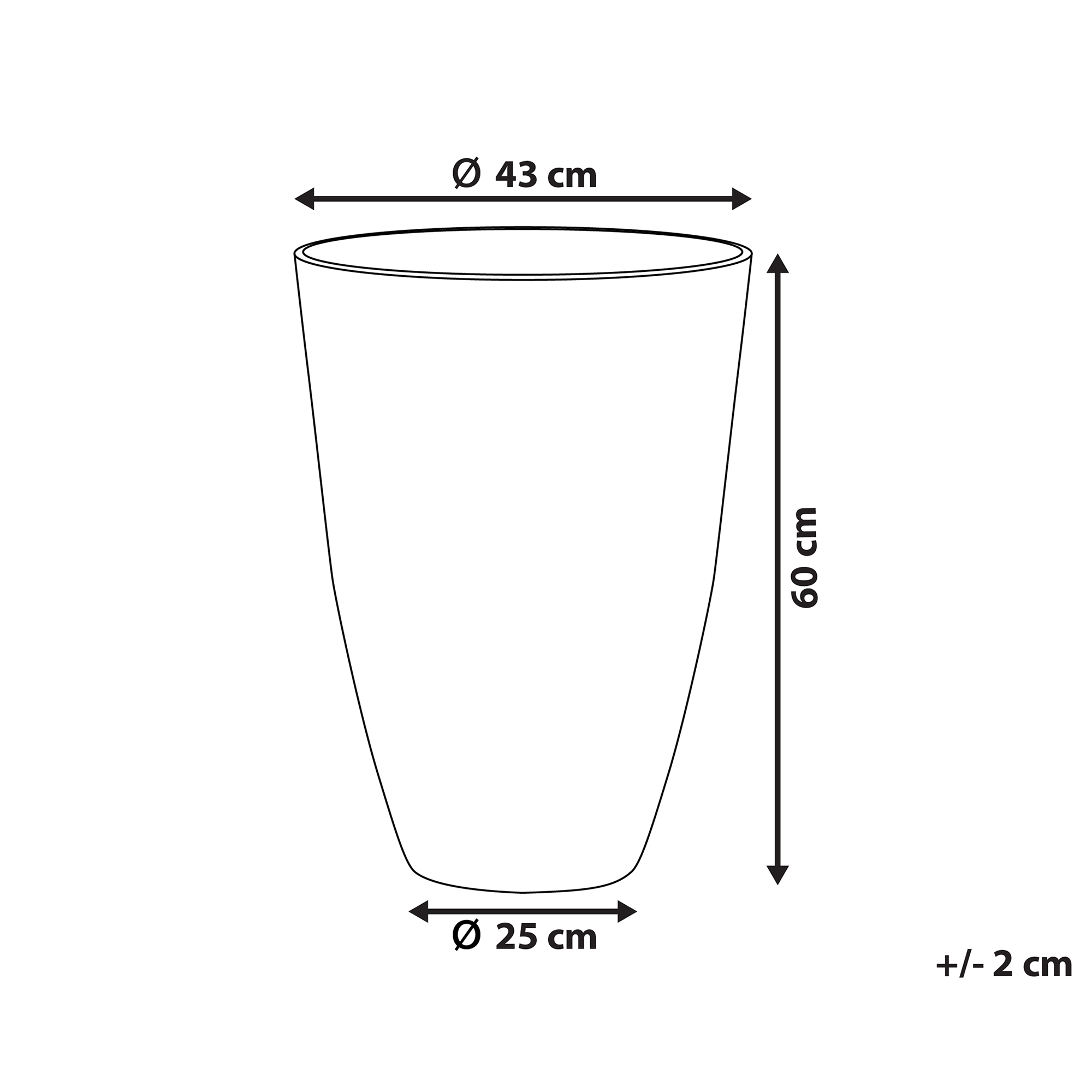 Beliani - Cache-pot d'extérieur Fibre d'argile Beige CAMIA - Beliani - Imagen 3