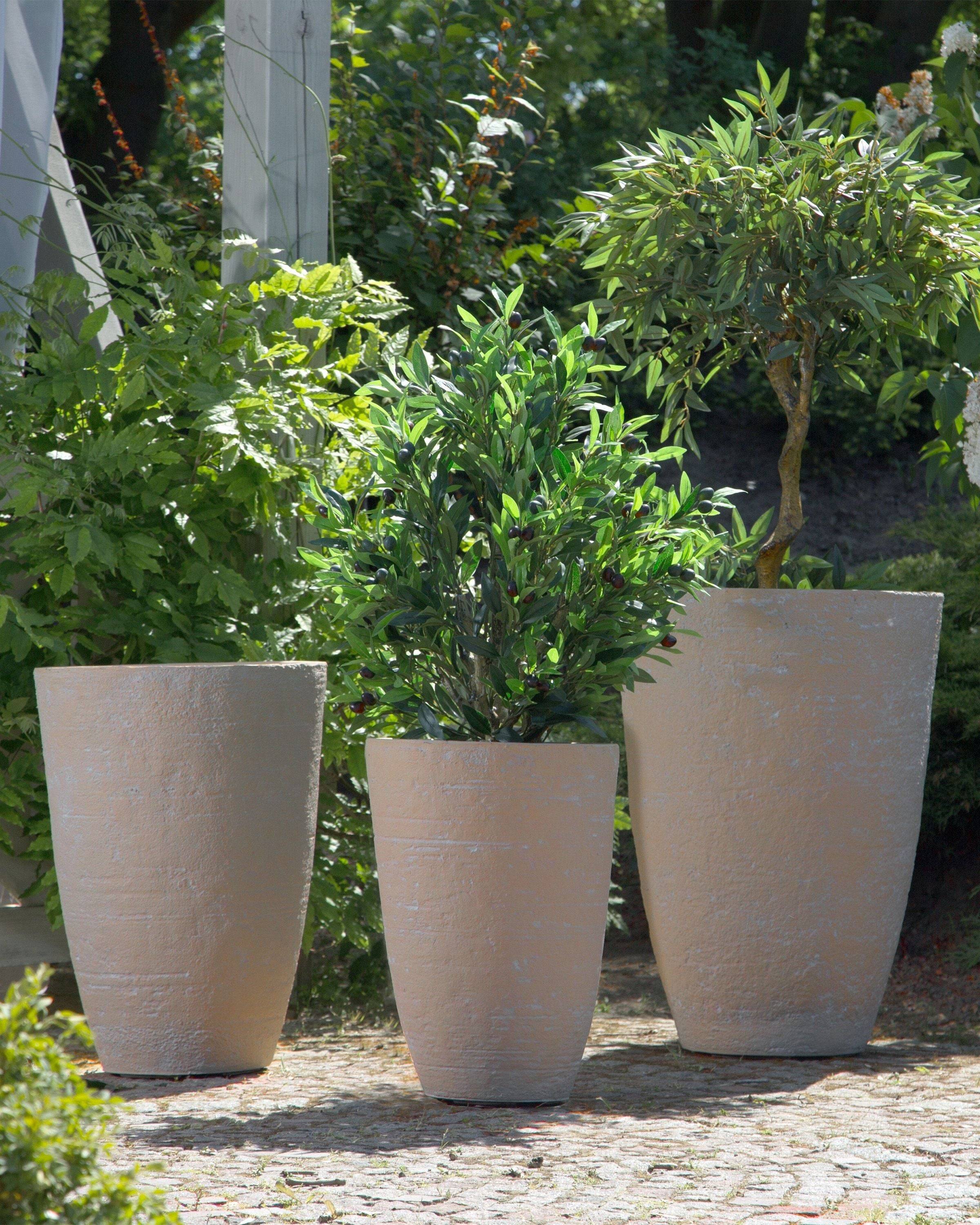 Beliani - Cache-pot d'extérieur Fibre d'argile Beige CAMIA - 43x43x60- Beliani - Image 1