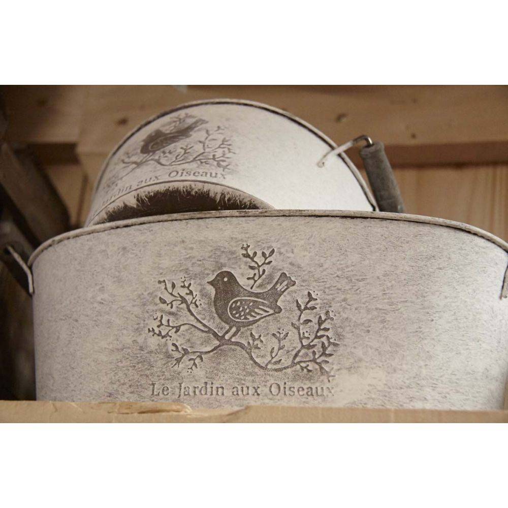 Aubry Gaspard - Jardinière ovale Métal patiné 30 cm - Aubry Gaspard - Imagen 3