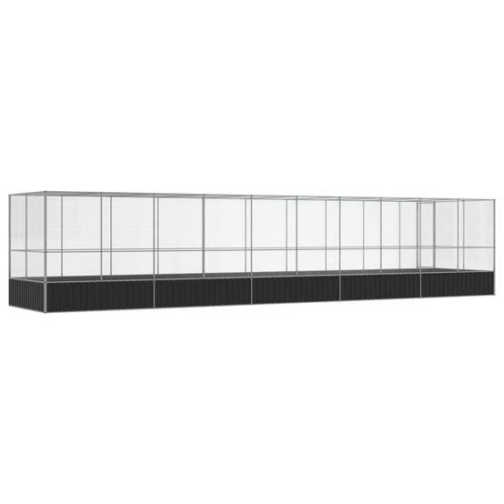 Enclos Volière Acier Galvanisé Résistant 1039x207cm Argent - ComfortXL Outdoor Living - Image 5