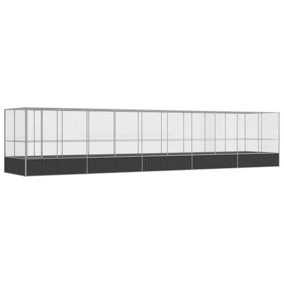 Enclos Volière Acier Galvanisé Résistant 1039x207cm Argent - ComfortXL Outdoor Living - Image 2