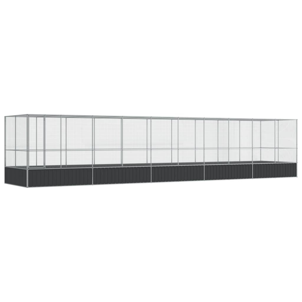 Enclos Volière Acier Galvanisé Résistant 1039x207cm Argent - ComfortXL Outdoor Living - Image 2