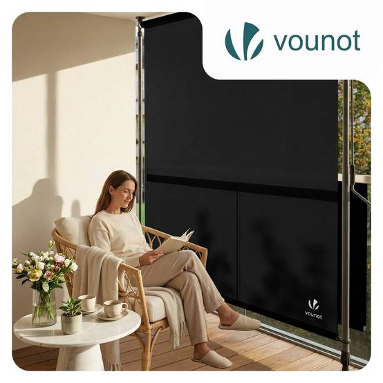 Store vertical sans percage extensible exterieur 120x310cm polyester anthracite - Image 2