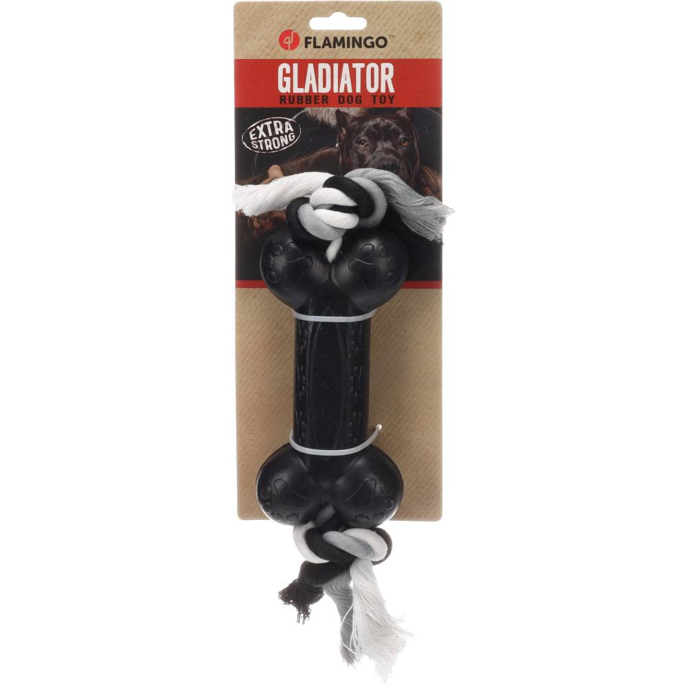 jeux caoutchouc Gladiator haltère et corde 18 cm pour chien - Imagen 3