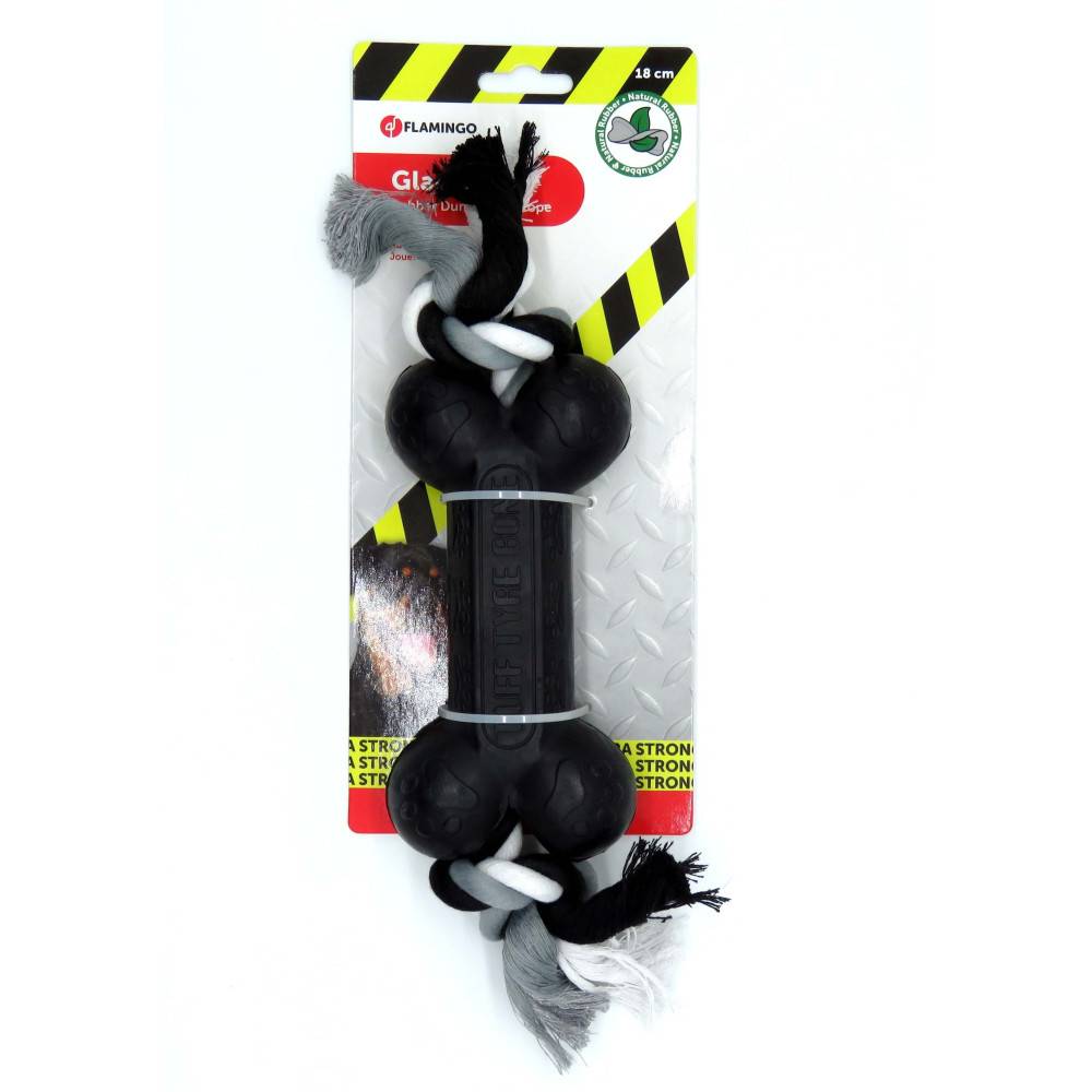 jeux caoutchouc Gladiator haltère et corde 18 cm pour chien - Imagen 1