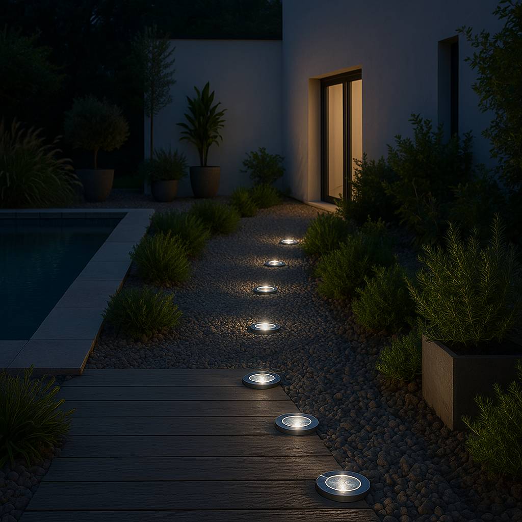 Lumisky - 8 Balises solaires rondes DECKY D12cm 40LM - Imagen 2