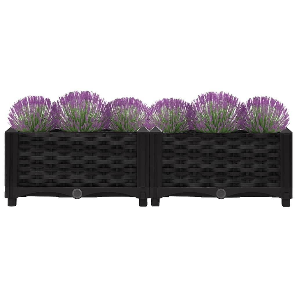 ComfortXL - Jardinière rectangulaire 80x40 cm en polypropylène pour jardin et balcon Noir – ComfortXL Outdoor Living - Image 3