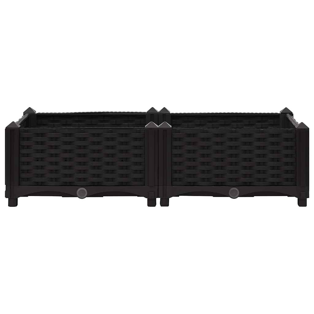 ComfortXL - Jardinière rectangulaire 80x40 cm en polypropylène pour jardin et balcon Noir – ComfortXL Outdoor Living - Image 4