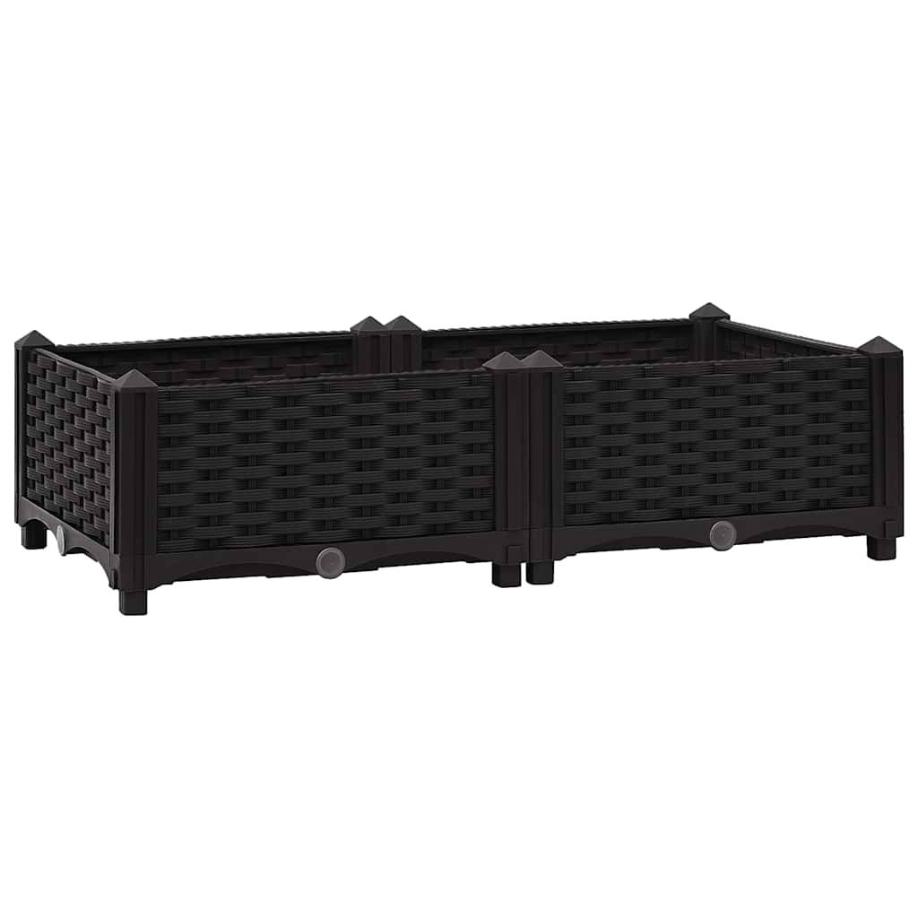 ComfortXL - Jardinière rectangulaire 80x40 cm en polypropylène pour jardin et balcon Noir – ComfortXL Outdoor Living - Image 2