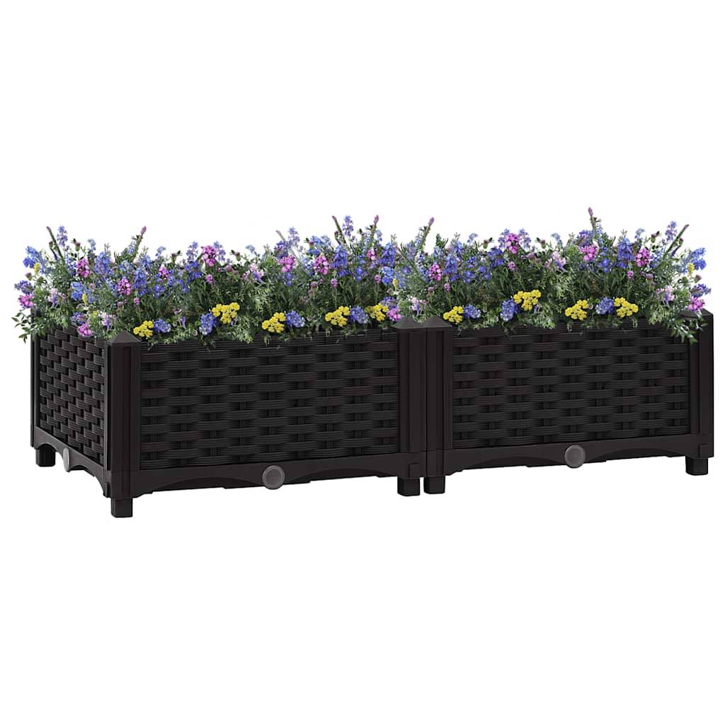 ComfortXL - Jardinière rectangulaire 80x40 cm en polypropylène pour jardin et balcon Noir – ComfortXL Outdoor Living - Image 1