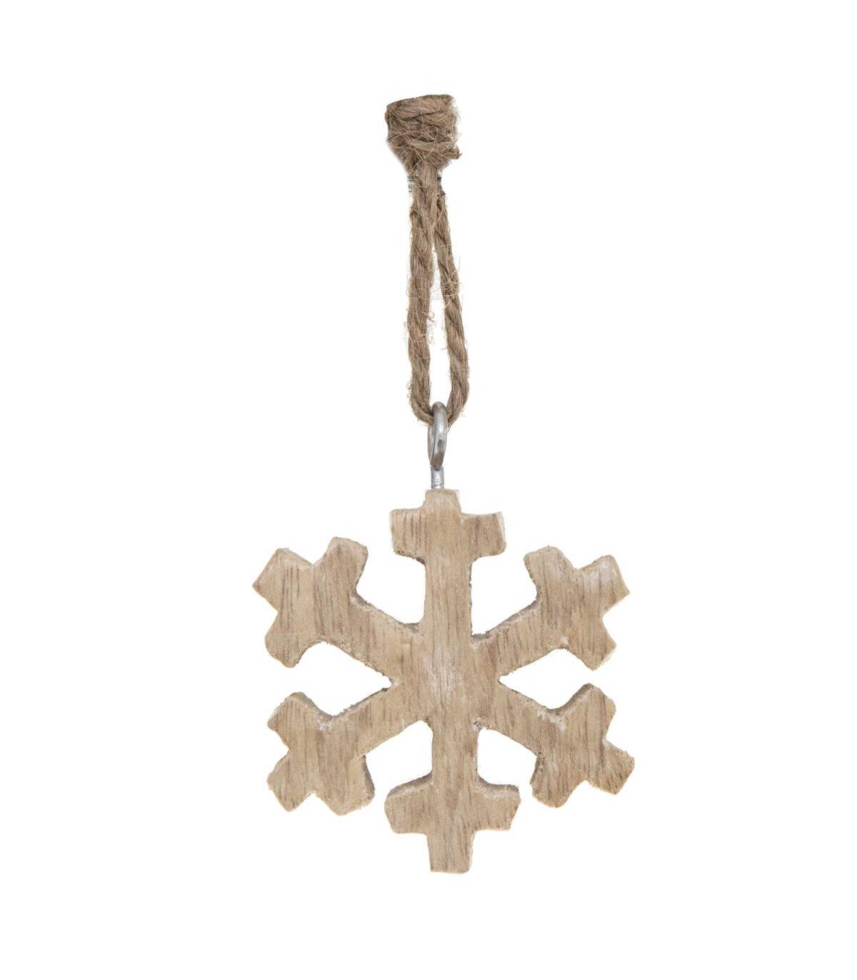 Fééric Lights & Christmas - Adorno de Navidad para colgar Copo en madera natural