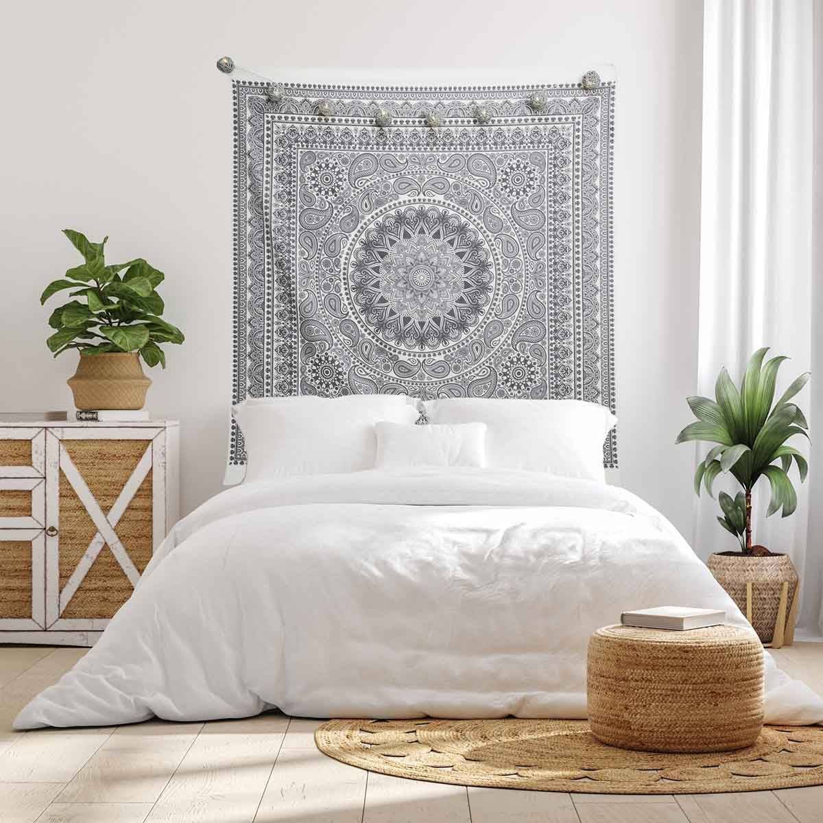 The Home Deco Factory - Tapisserie Murale Déco "Mandala" 150cm Gris - Image 3