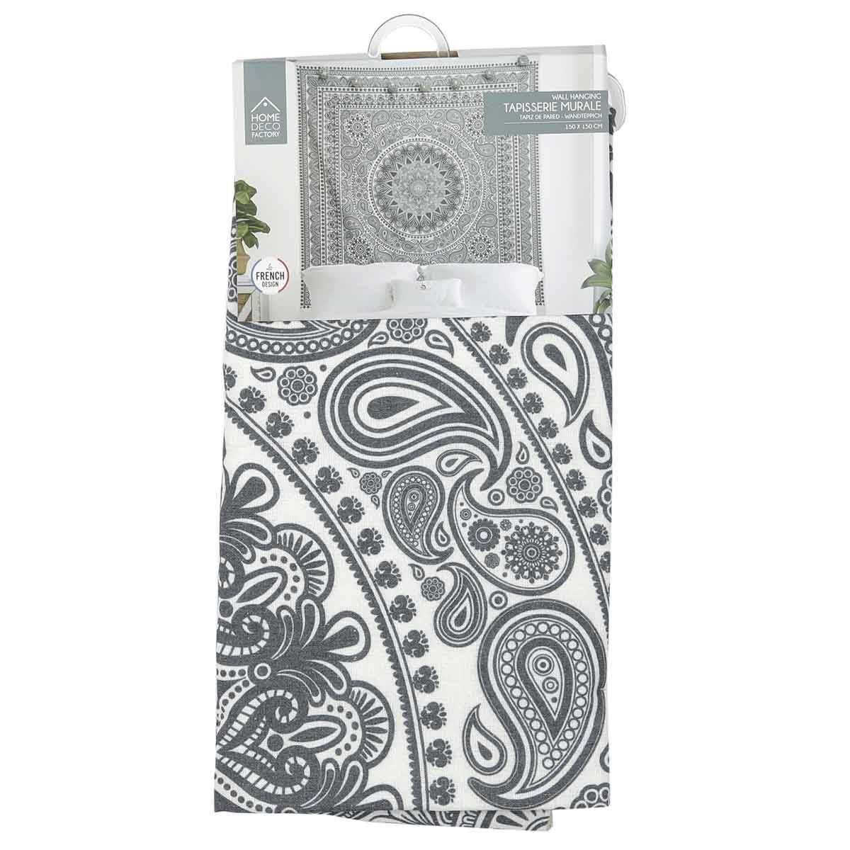 The Home Deco Factory - Tapisserie Murale Déco "Mandala" 150cm Gris - Image 4