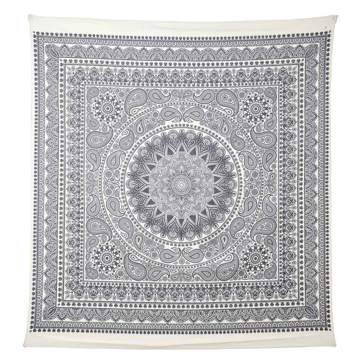 The Home Deco Factory - Tapisserie Murale Déco "Mandala" 150cm Gris - Image 1
