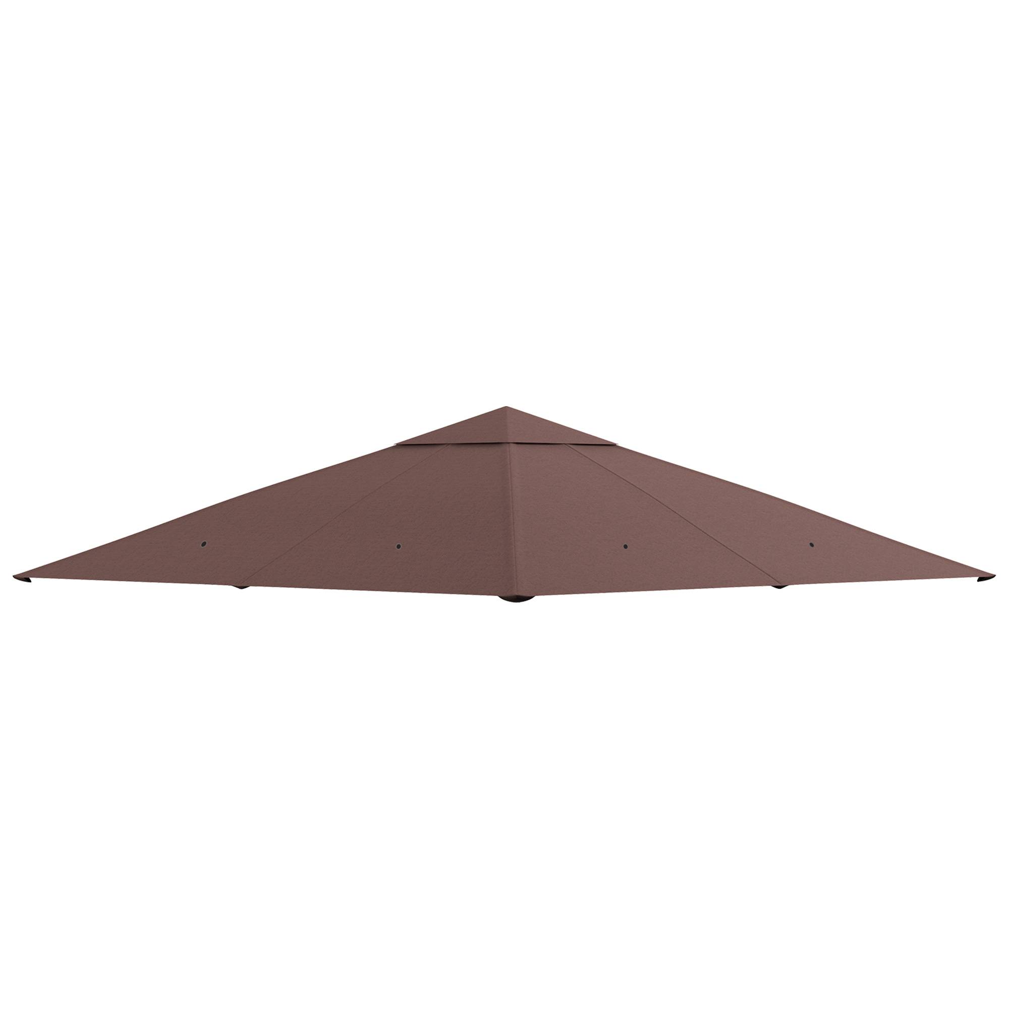 Toit remplacement pavillon jardin polyester 2,98x2,98 m café - Image 1