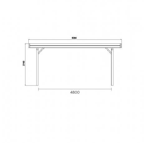 Carport base 6x5 H 2,5m, Ancrage A visser, Panneaux de toit Métal - Imagen 3