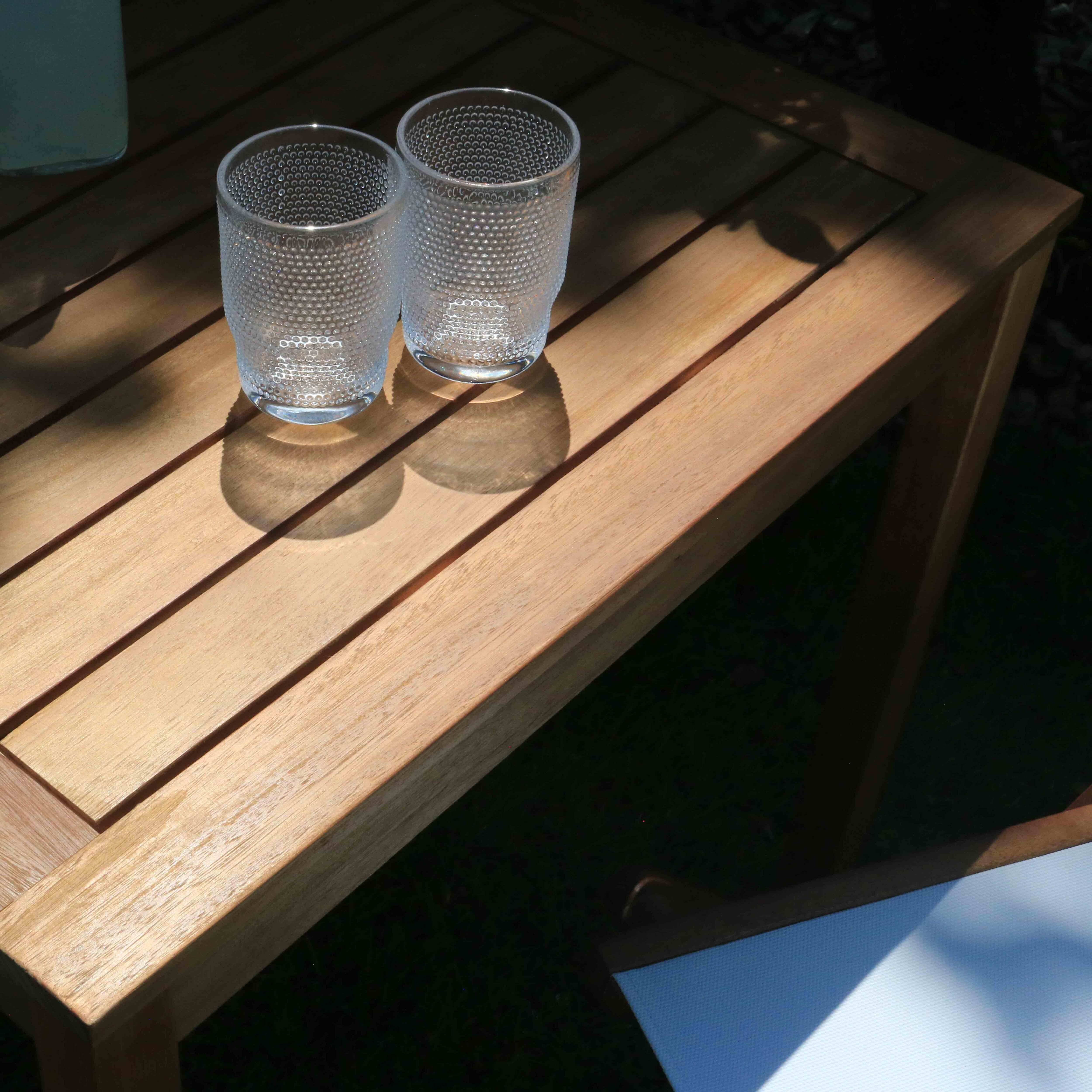 Oviala - Table bistrot carrée en bois d'eucalyptus Sete - Oviala - Imagen 3
