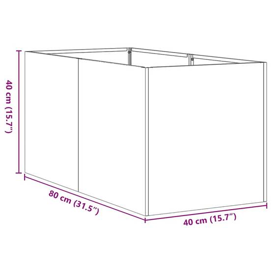 Carré Potager Acier Laminé pour Balcon Jardin Bac à Fleurs Surélevé 40x80x40 cm Blanc - ComfortXL Outdoor Living - Image 9