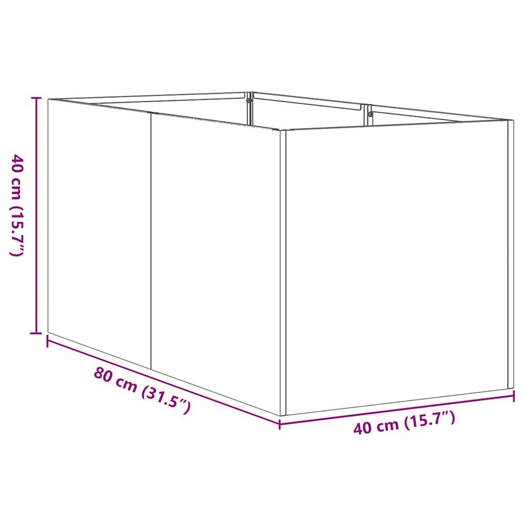 Carré Potager Acier Laminé pour Balcon Jardin Bac à Fleurs Surélevé 40x80x40 cm Blanc - ComfortXL Outdoor Living - Image 9