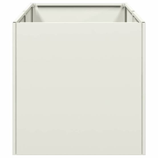 Carré Potager Acier Laminé pour Balcon Jardin Bac à Fleurs Surélevé 40x80x40 cm Blanc - ComfortXL Outdoor Living - Image 4