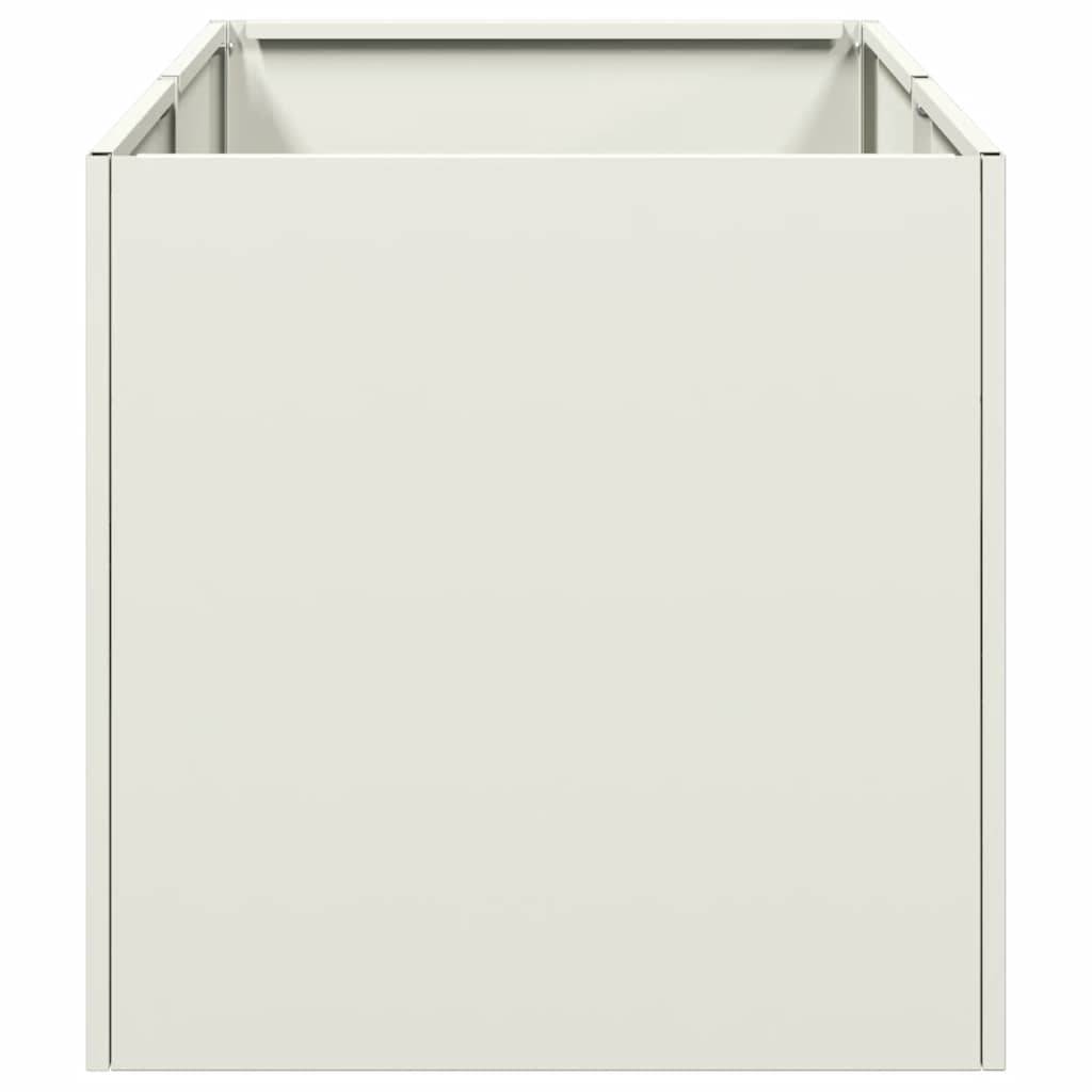Carré Potager Acier Laminé pour Balcon Jardin Bac à Fleurs Surélevé 40x80x40 cm Blanc - ComfortXL Outdoor Living - Image 4
