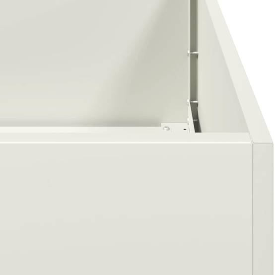 Carré Potager Acier Laminé pour Balcon Jardin Bac à Fleurs Surélevé 40x80x40 cm Blanc - ComfortXL Outdoor Living - Image 7