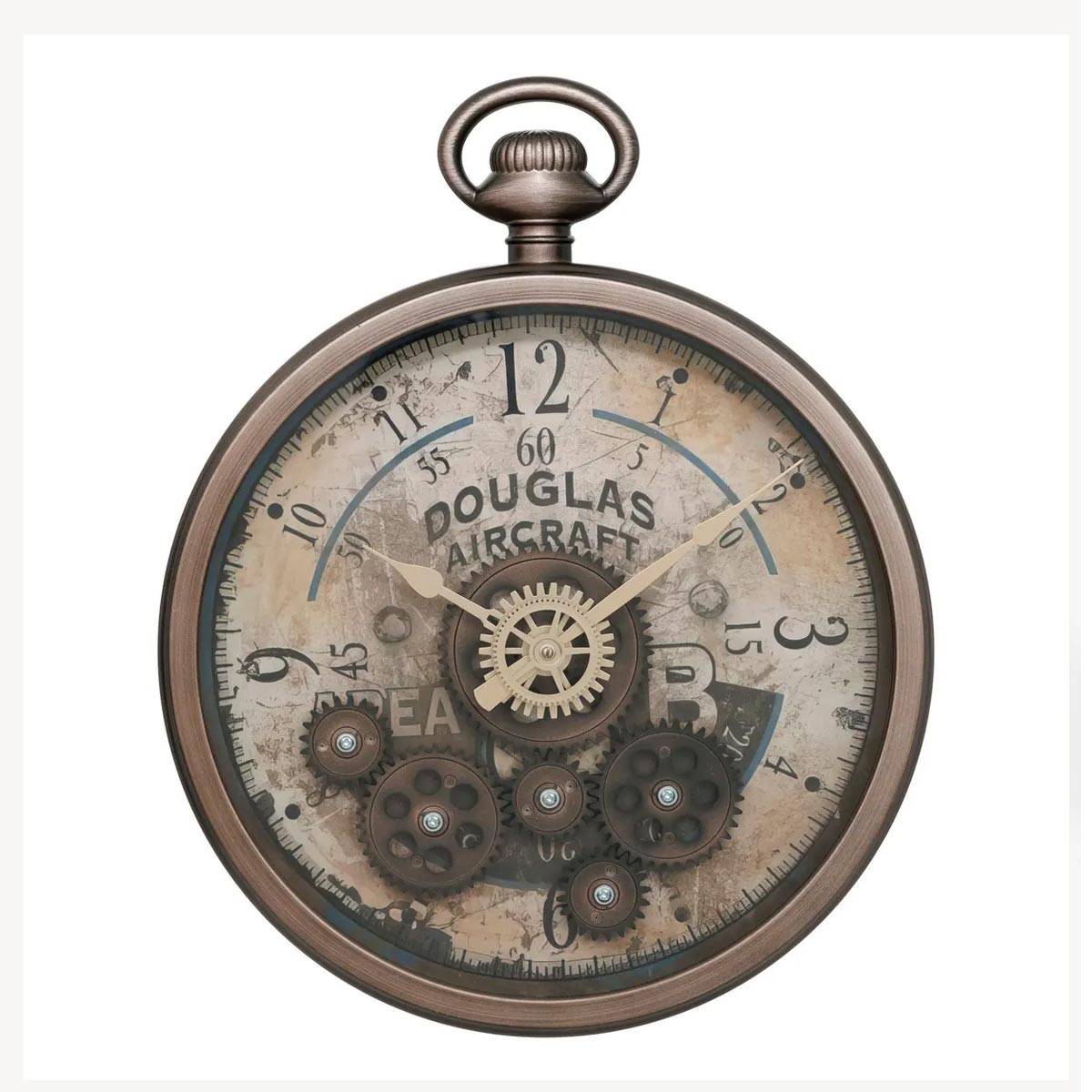 Horloge Murale Gousset "Awa" 33cm Marron - Image 1