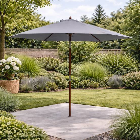 P Rond G Parasol gris droit rond 3 x 3 m CANCUN Concept Usine - Jardiland