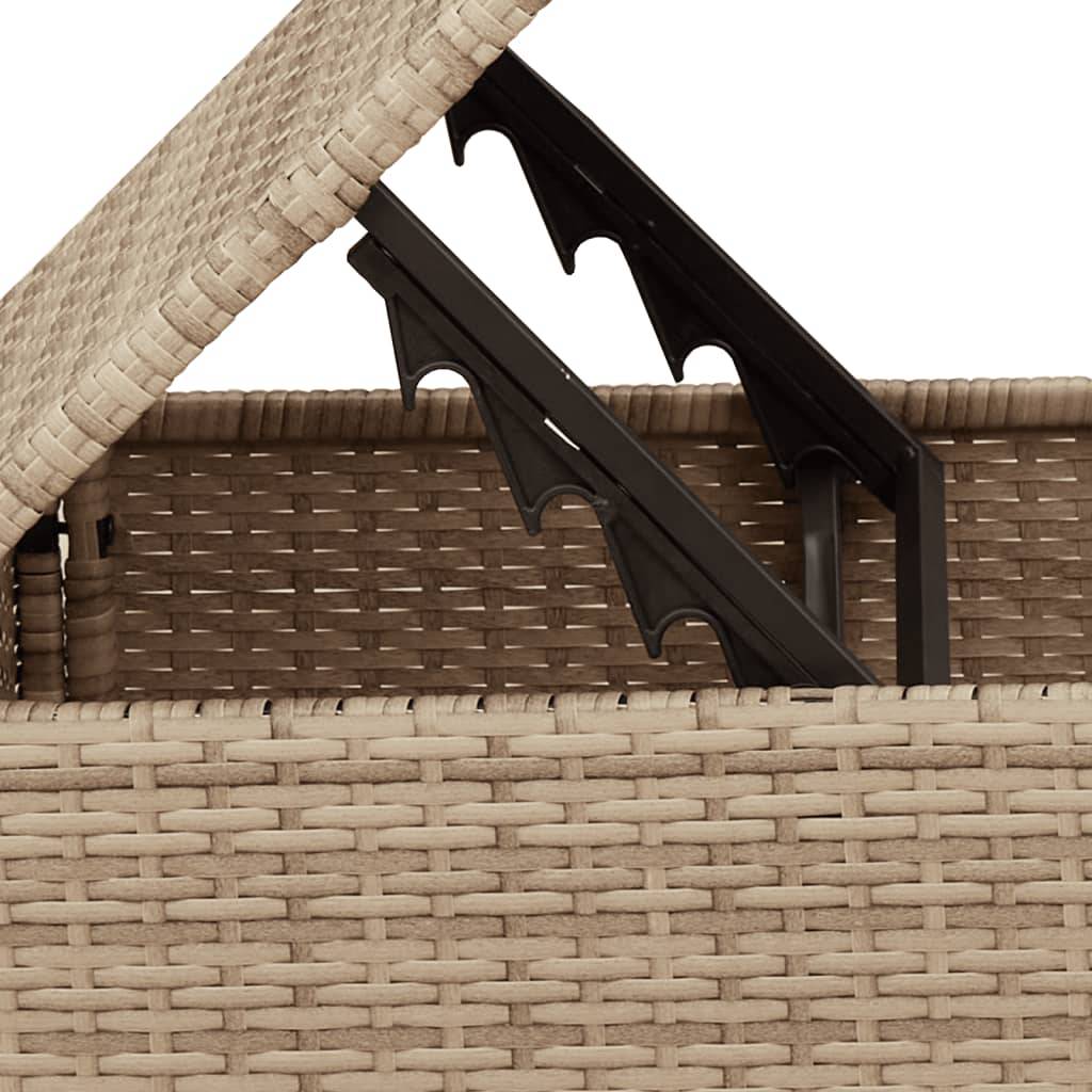 Tabouret de jardin | Repose-pied de jardin | Pouf avec coussin beige 55x55x37cm résine tressée Maison Chic - Image 8