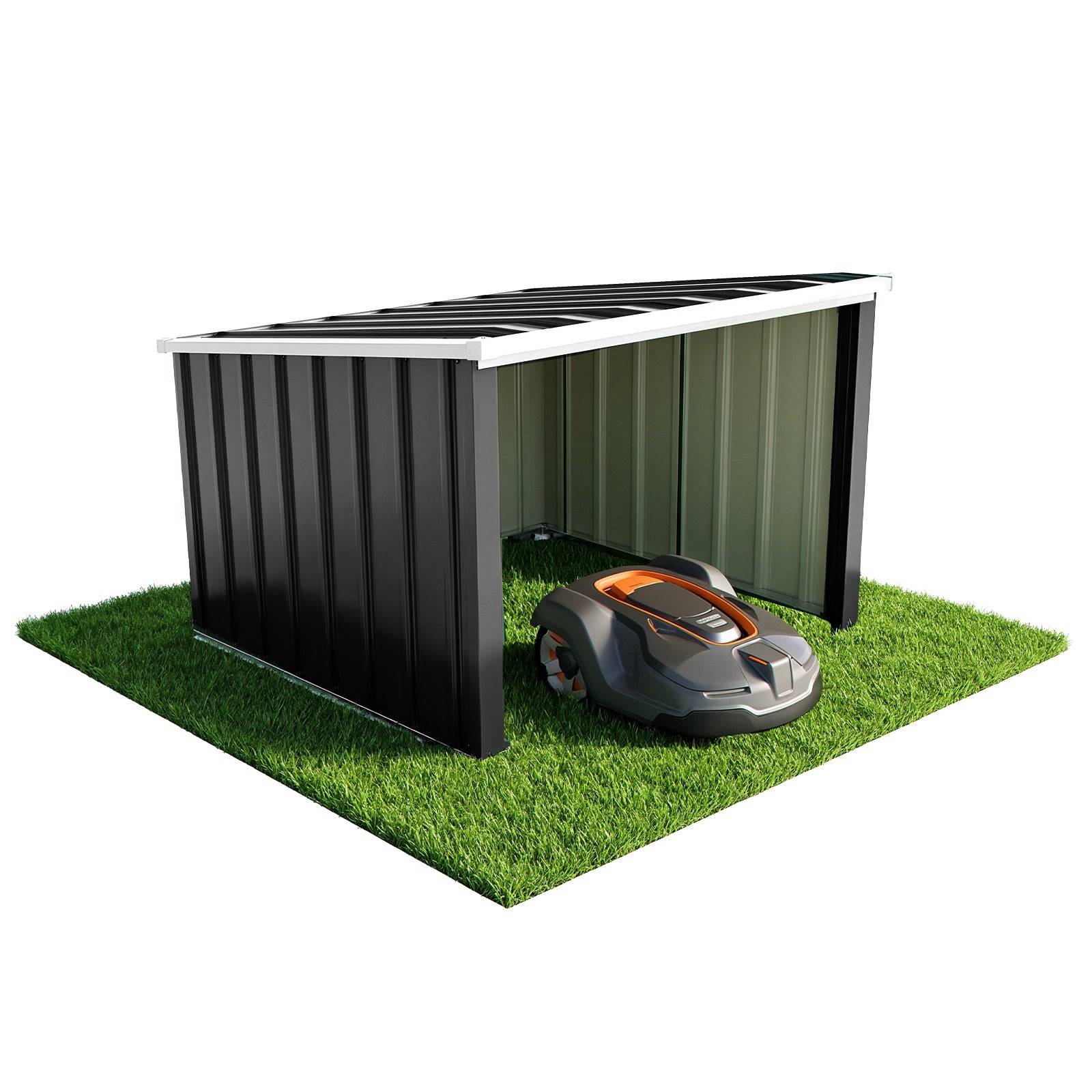 Vounot - Garage pour robot tondeuse en métal 78×92×62cm, Abri extérieur protection contre les intempéries et UV, Noir, VOUNOT® - Image 1