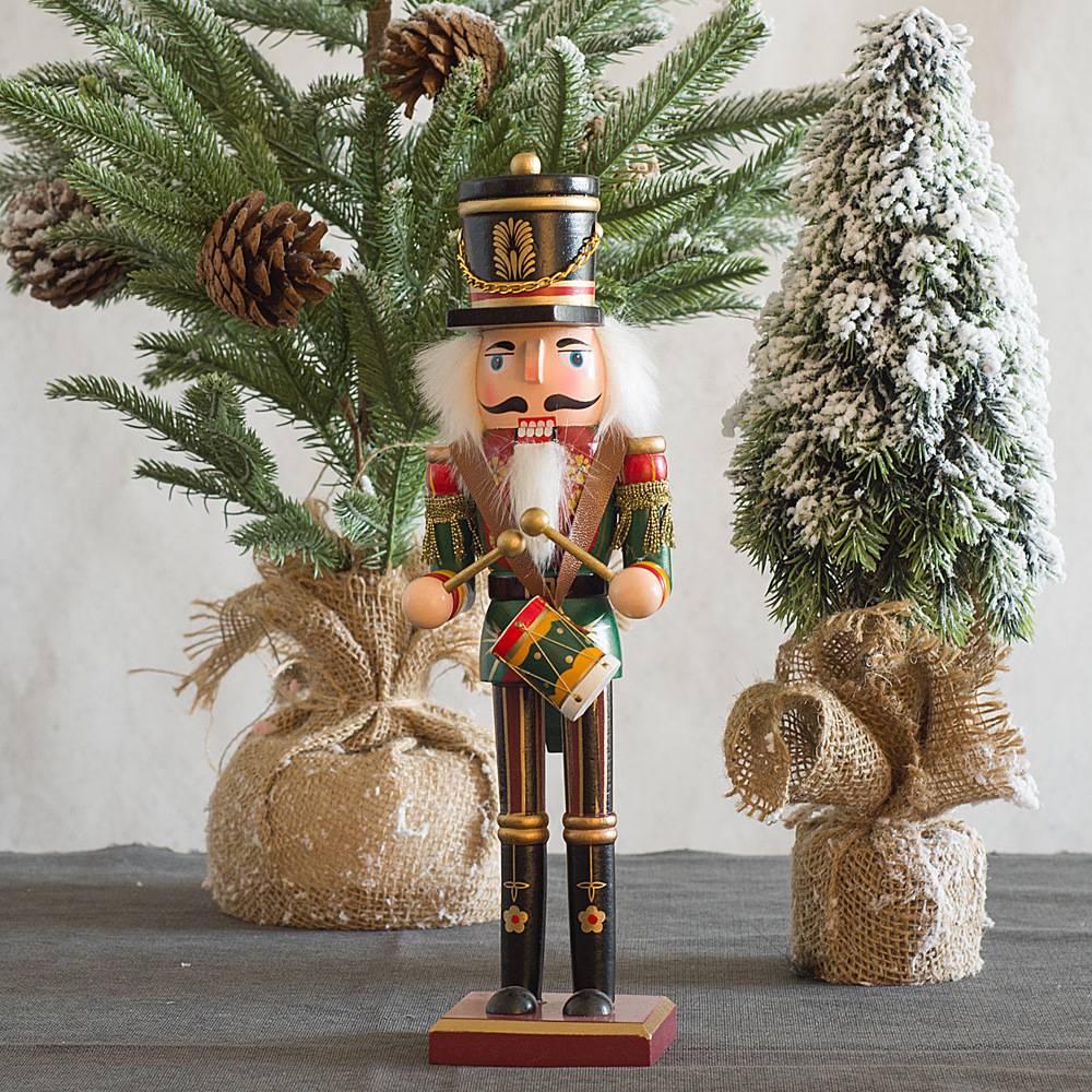 Grand casse-noisette en bois avec support, 30 cm - Bois de haute qualité - Décoration de Noël traditionnelle - Image 1
