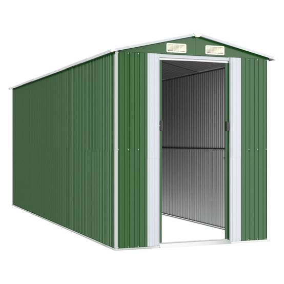 PANGIVO - Abri de jardin avec double porte coulissante - Acier galvanisé - Vert 192x523x223 cm - Surface au sol 10,04m² - PANGIVO - Image 3