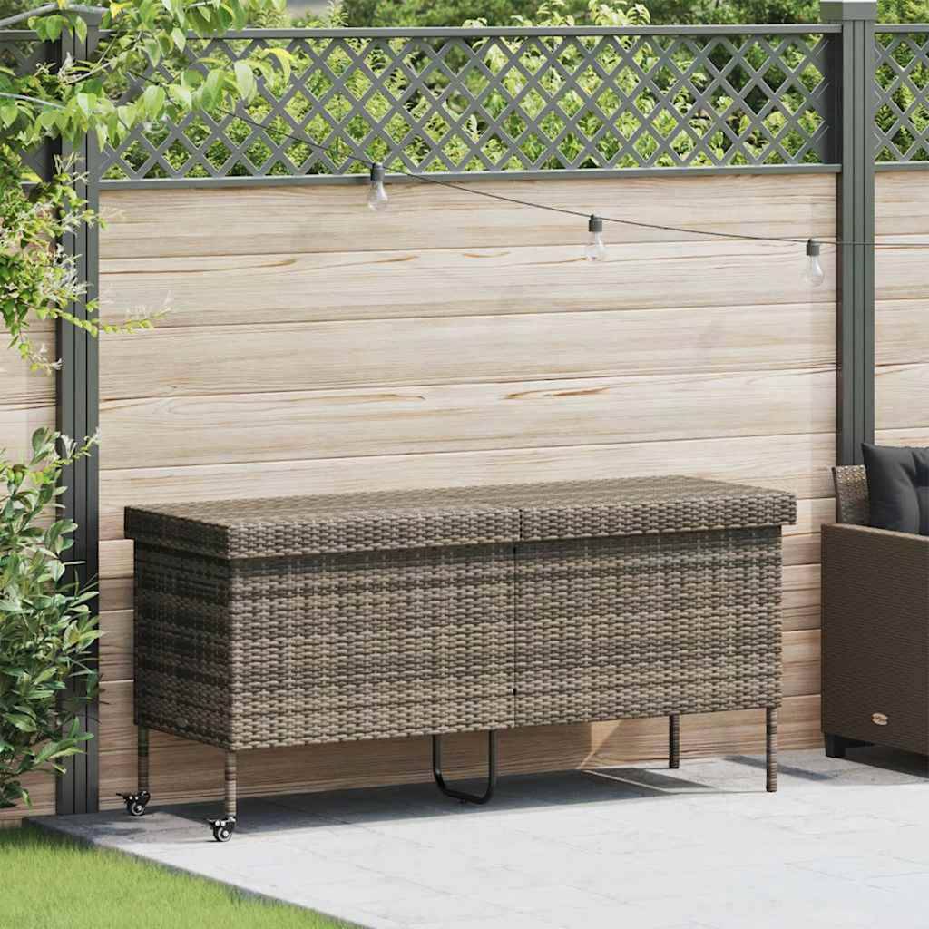 PANGIVO - Coffre de jardin résine tressée gris 160 x 55 x 75 cm - PANGIVO