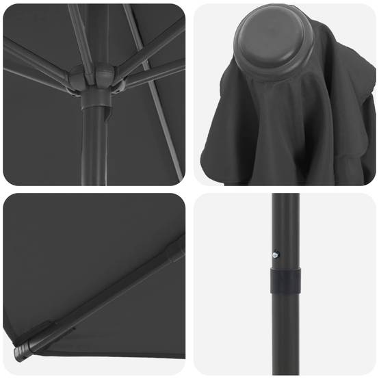 Parasol de jardin polyester anthracite 290 x 190 x 223 cm - PANGIVO - Image 5