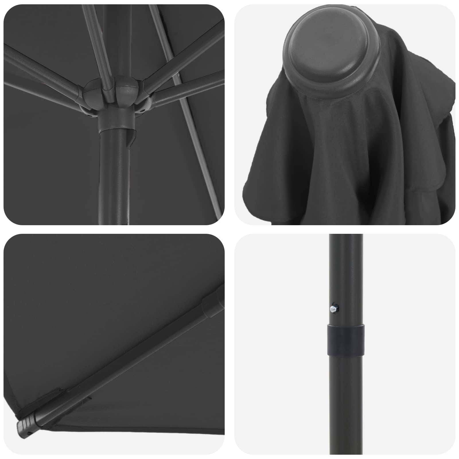 Parasol de jardin polyester anthracite 290 x 190 x 223 cm - PANGIVO - Image 5
