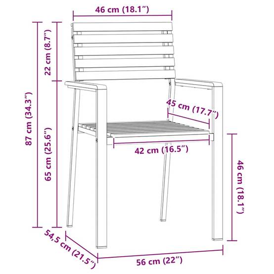 Table et Chaises de Jardin en Teck Massif 4 Places Style Moderne pour Balcon Marron – ComfortXL Outdoor Living - Image 5