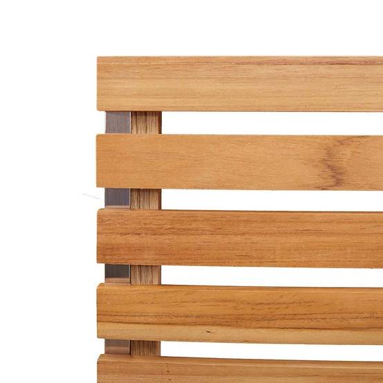 Table et Chaises de Jardin en Teck Massif 4 Places Style Moderne pour Balcon Marron – ComfortXL Outdoor Living - Image 8