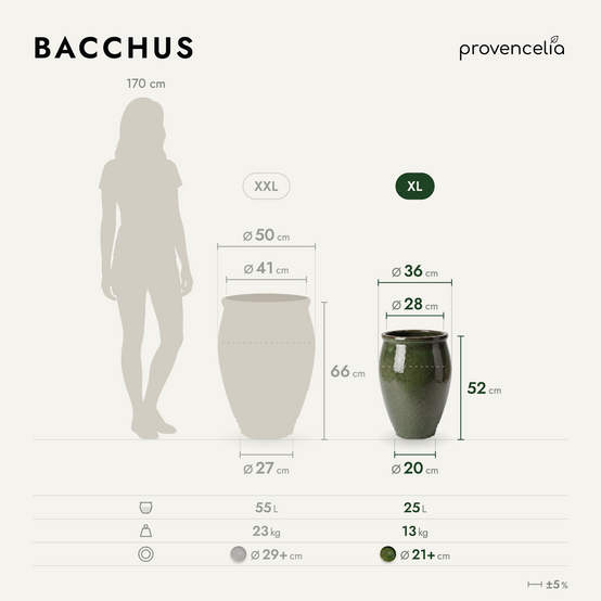 Provencelia - Pot BACCHUS 36x52cm vert tropical - Image 4